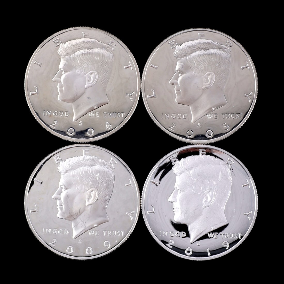 FOUR PROOF 90% SILVER KENNEDY HALF DOLLARS (1 of 2)