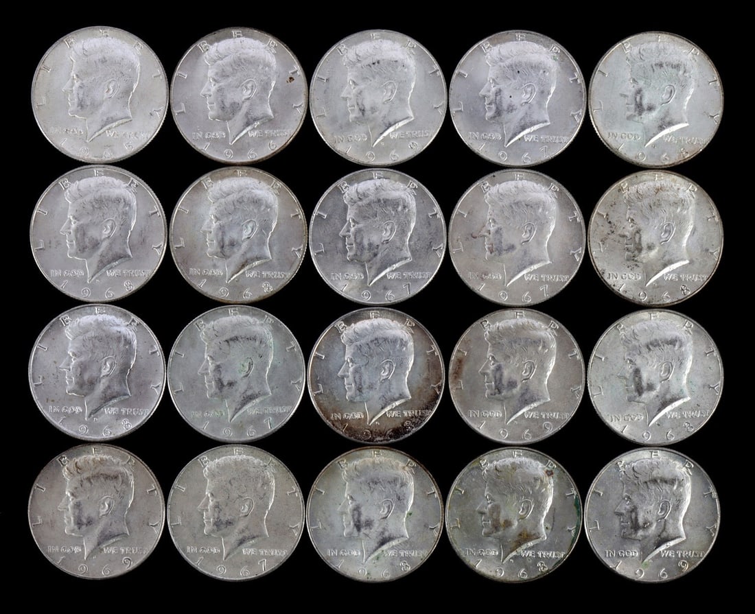 $10 FACE US SILVER 40% KENNEDY HALF DOLLARS (1 of 2)