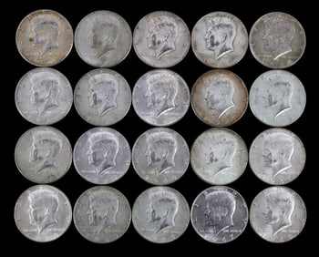 $10 FACE US SILVER 40% KENNEDY HALF DOLLARS