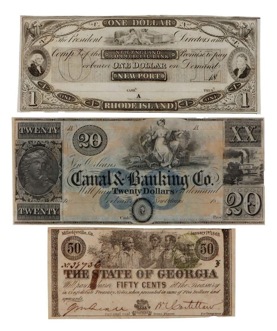 OBSOLETE BANK NOTE 1800S LOT OF 3 (1 of 8)