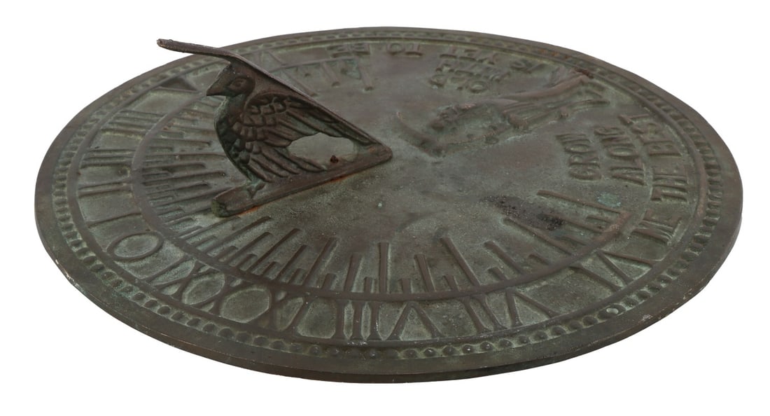 BRONZE ANTIQUE SUNDIAL GROW OLD ALONG WITH ME (1 of 5)