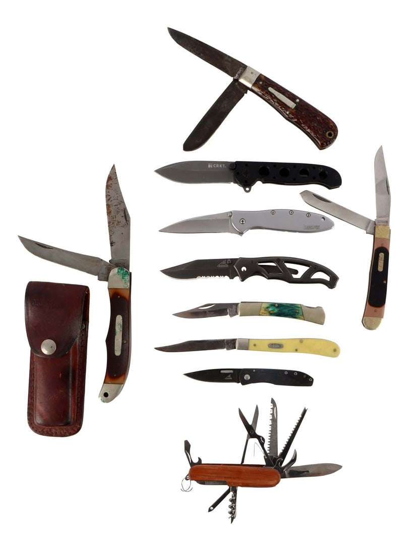 FOLDER POCKET KNIFE CASE GERBER KERSHAW LOT OF 10 (1 of 12)