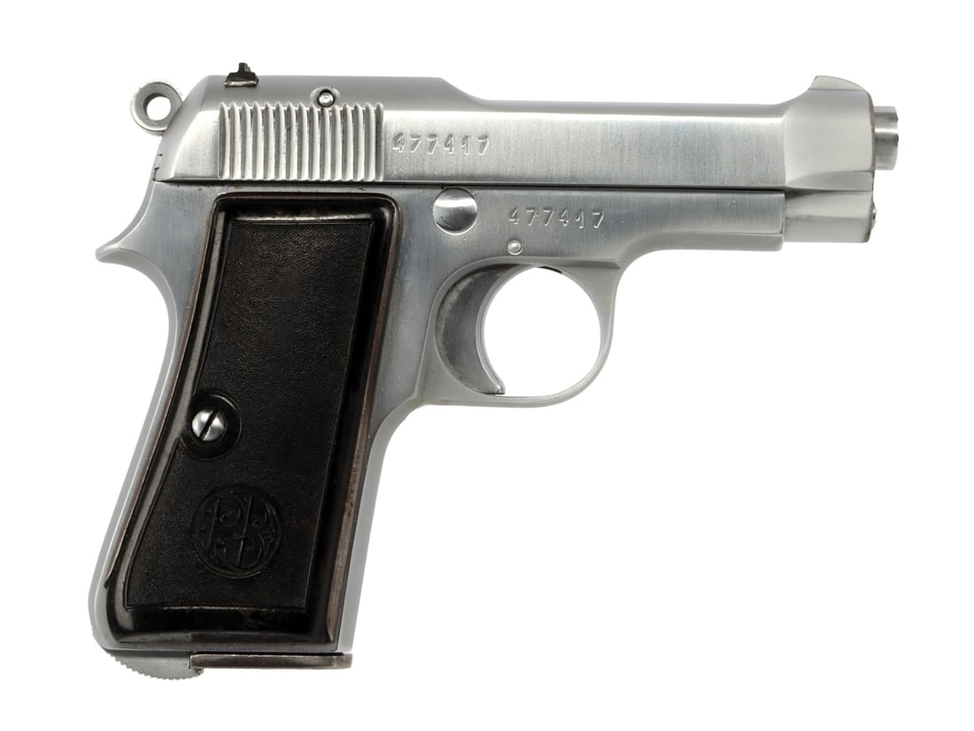 WWII ITALIAN BERETTA M1935 .32 ACP PISTOL: Beretta Model 1935 semi-automatic pistol with holster and two (2) magazines. Slide dated 1941. Left of frame under hammer has Italian Army eagle mark. One magazine is factory, Beretta-marked, the othe