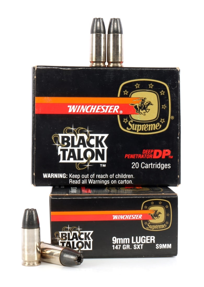 40 RDS WINCHESTER BLACK TALON 9MM LUGER 147GR SXT (1 of 3)