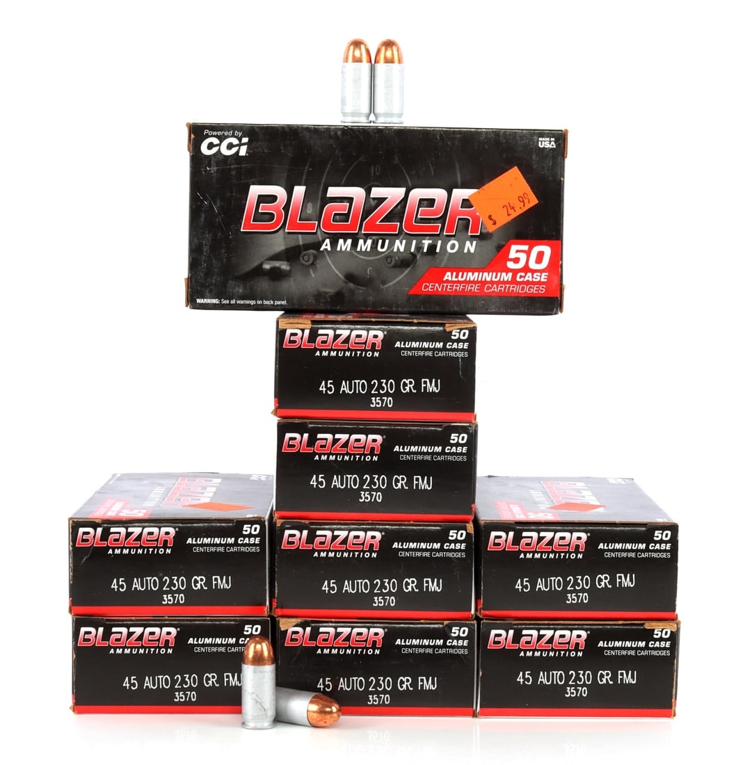 450 ROUNDS .45 AUTO 230GR FMJ CCI BLAZER AMMO (1 of 3)