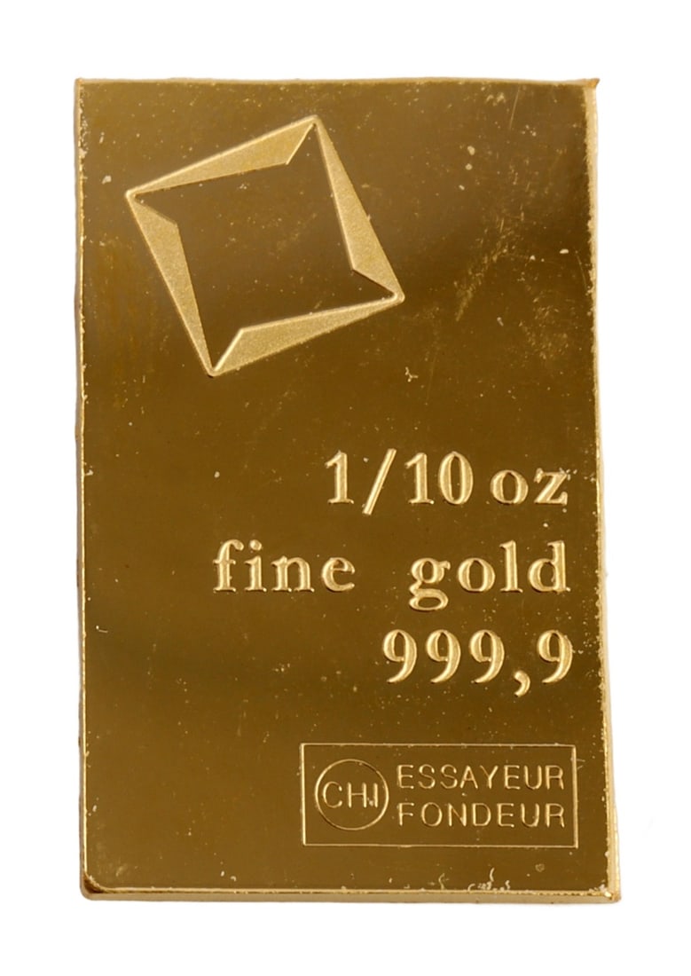 1/10 TROY OUNCE VALCAMBI SUISSE GOLD BAR (1 of 2)