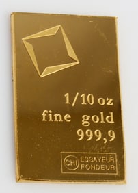 1/10 TROY OUNCE VALCAMBI SUISSE GOLD BAR