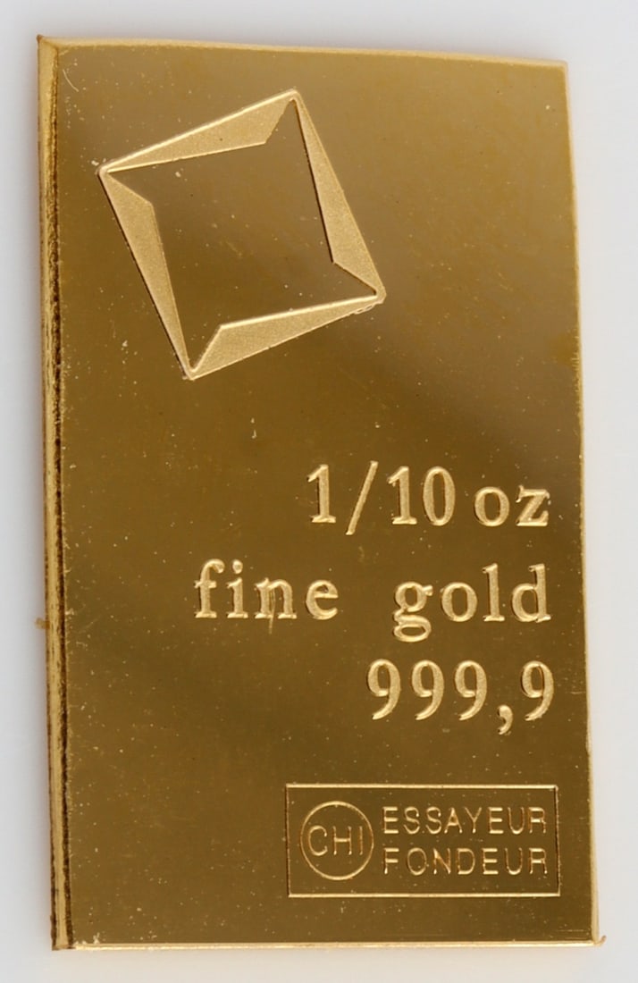1/10 TROY OUNCE VALCAMBI SUISSE GOLD BAR: Guaranteed This lot reserved at melt.