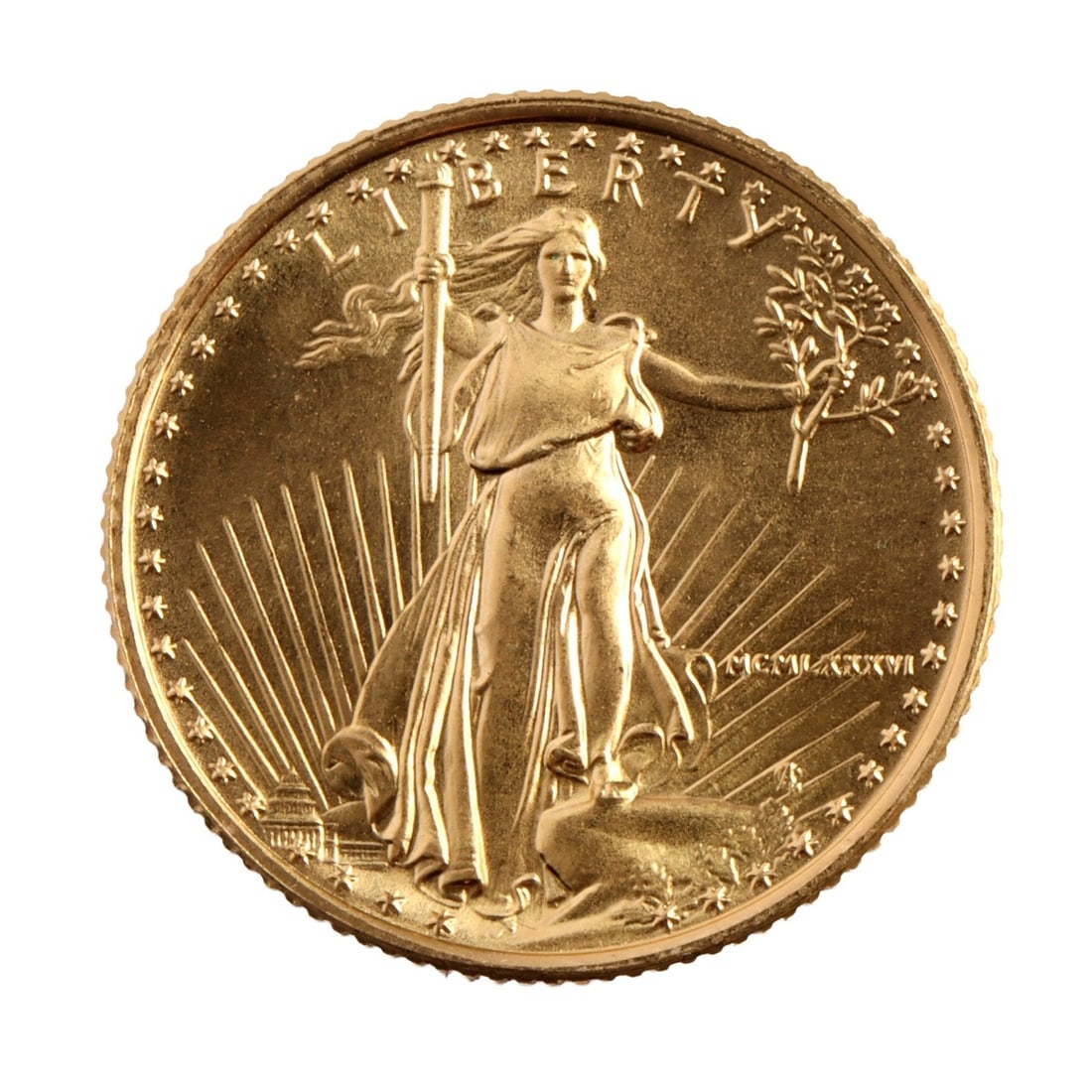 1/10 OZT US .999 GOLD EAGLE COIN 1986 BU (1 of 2)