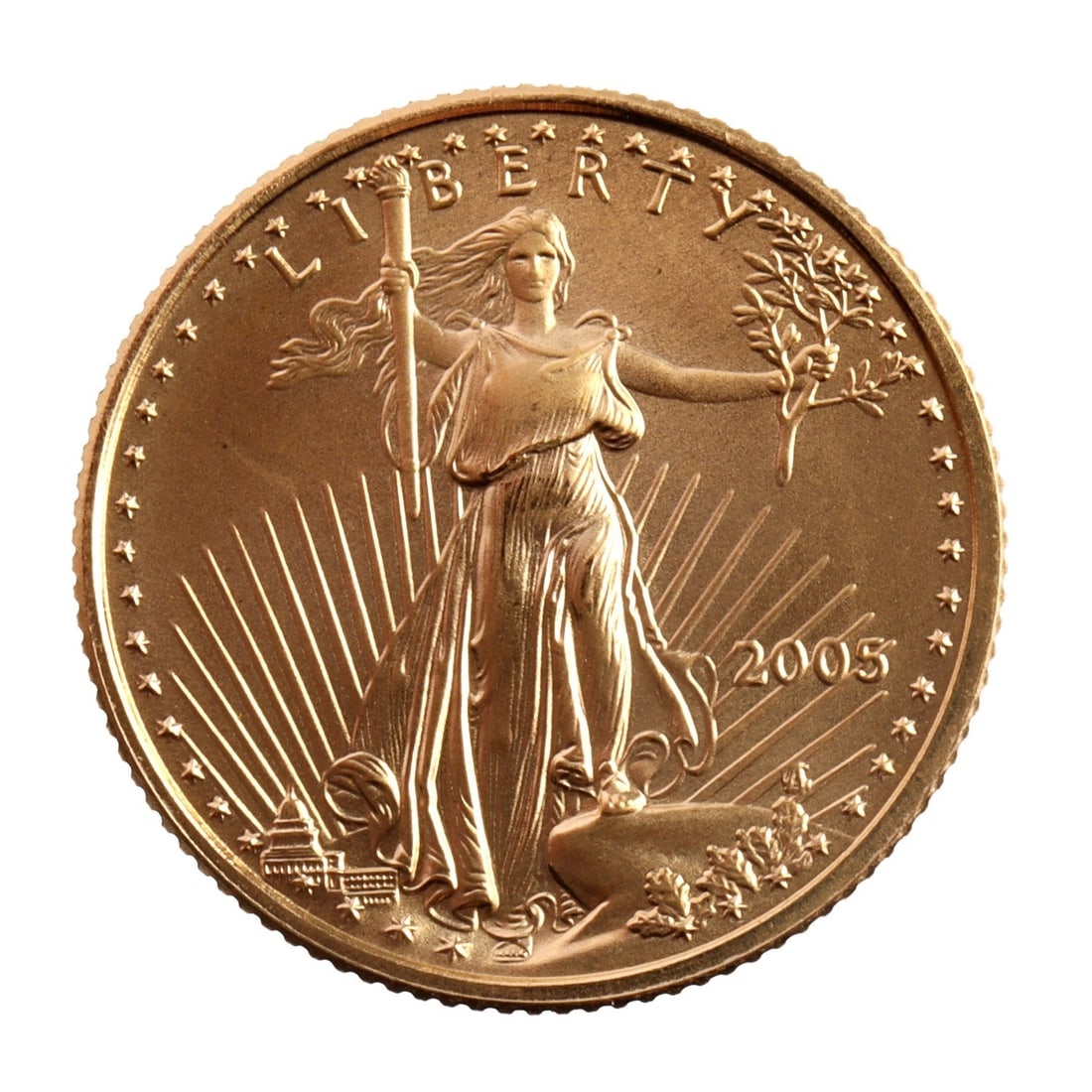 US 1/10 OZT GOLD EAGLE COIN BRILLIANT UNCIRCULATED (1 of 2)