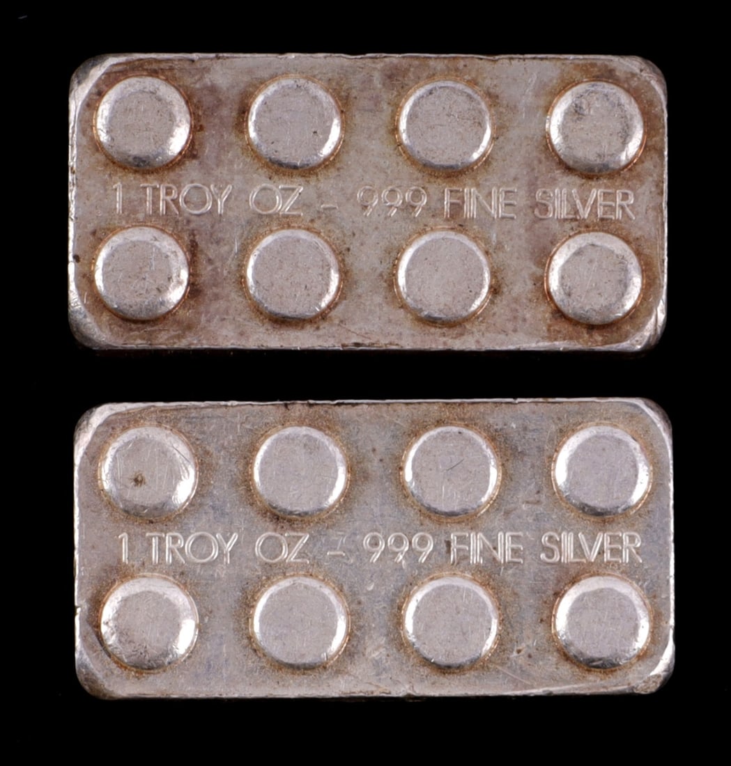 .999 FINE SILVER BUILDING BLOCK 1 OZT LOT OF 2 (1 of 3)