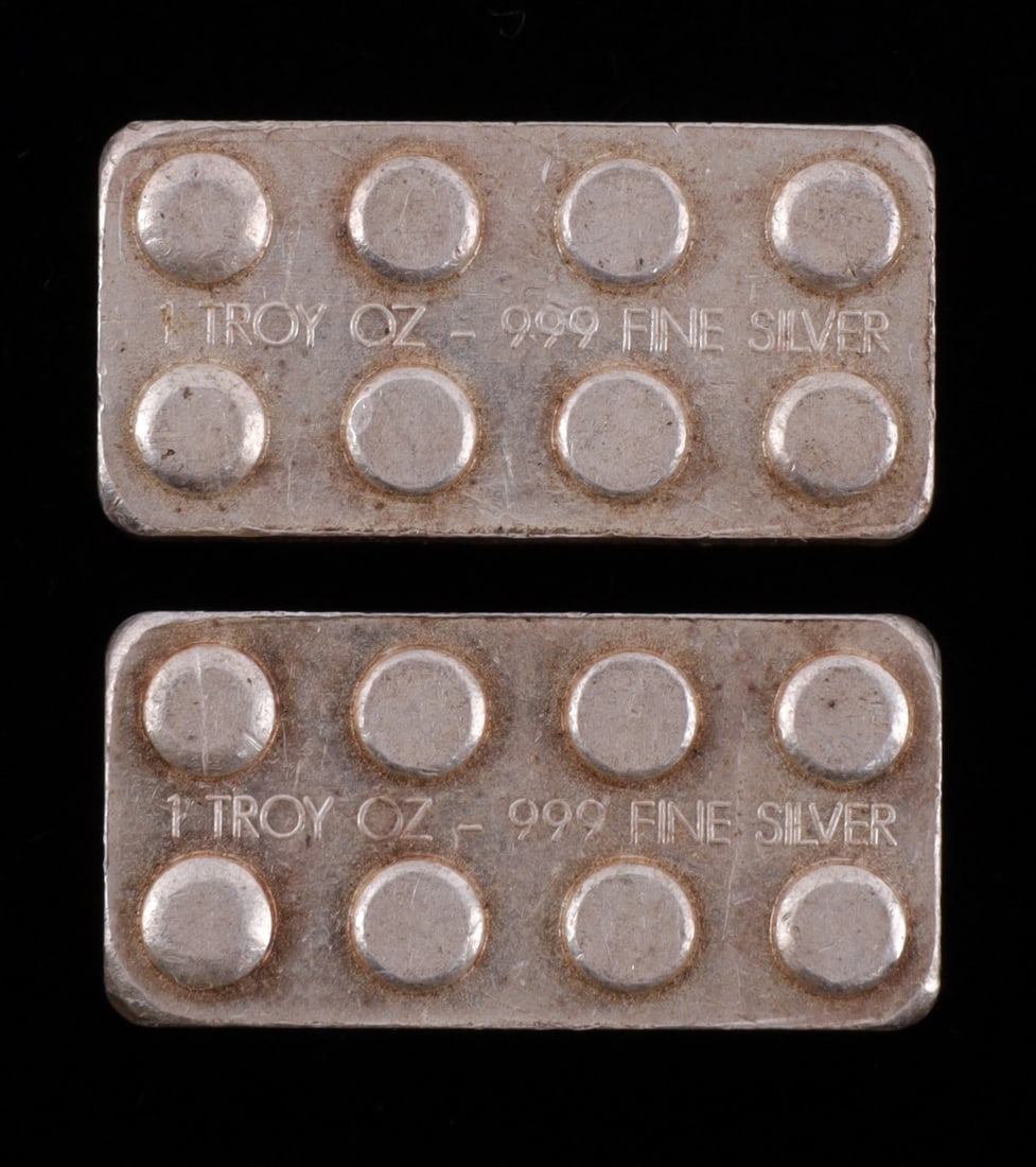 .999 FINE SILVER BUILDING BLOCK 1 OZT LOT OF 2 (1 of 2)