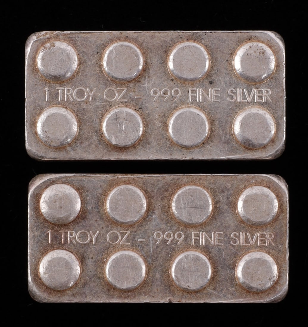 .999 FINE SILVER BUILDING BLOCK 1 OZT LOT OF 2 (1 of 2)