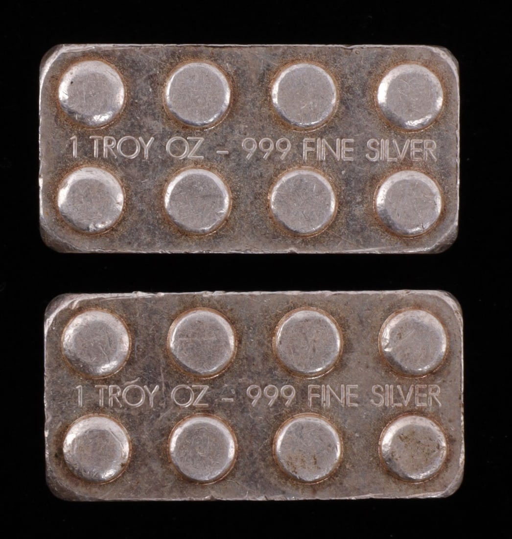 .999 FINE SILVER BUILDING BLOCK 1 OZT LOT OF 2 (1 of 2)