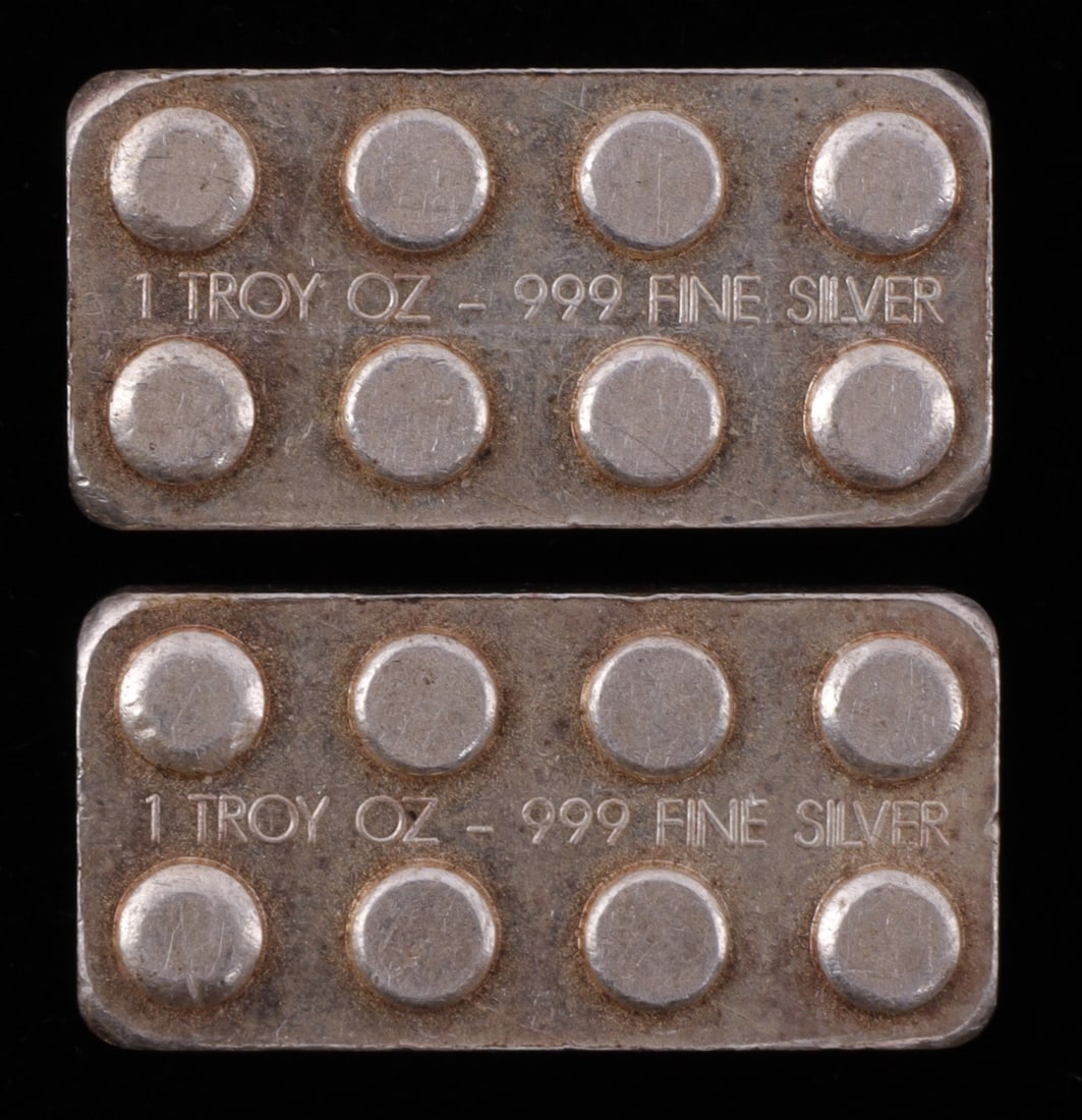 .999 FINE SILVER BUILDING BLOCK 1 OZT LOT OF 2 (1 of 2)