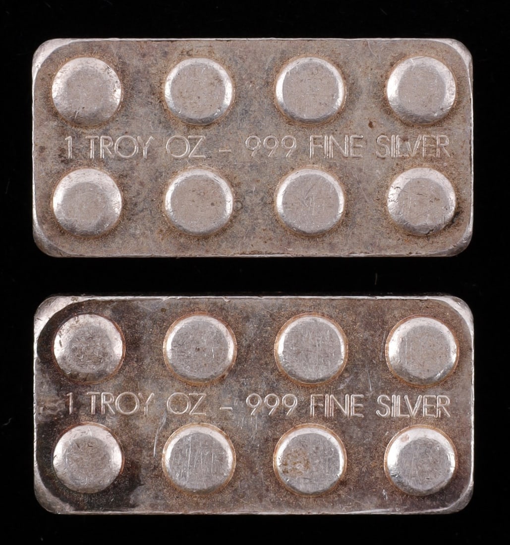 .999 FINE SILVER BUILDING BLOCK 1 OZT LOT OF 2 (1 of 2)