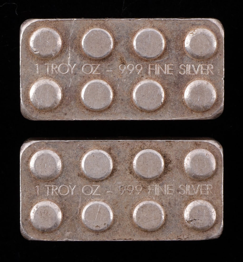.999 FINE SILVER BUILDING BLOCK 1 OZT LOT OF 2 (1 of 2)