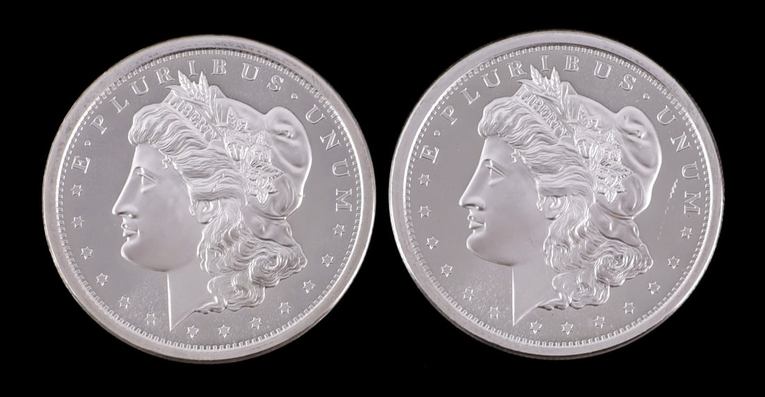 2 ONE TROY OUNCE .999 SILVER MORGAN DOLLAR ROUNDS (1 of 2)