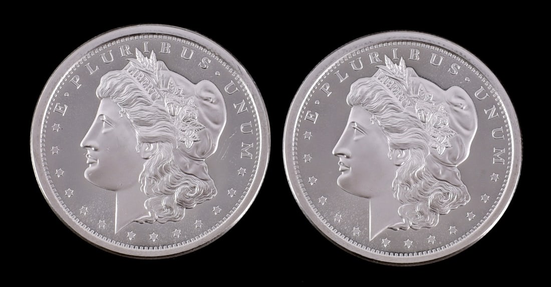 2 ONE TROY OUNCE .999 SILVER MORGAN DOLLAR ROUNDS (1 of 2)