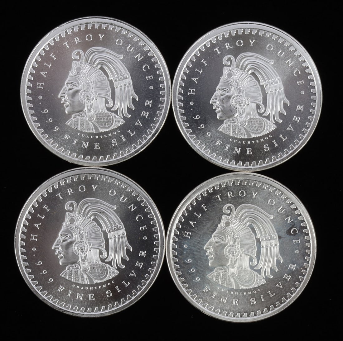 4 HALF TROY OUNCE .999 SILVER AZTEC ROUNDS (1 of 2)