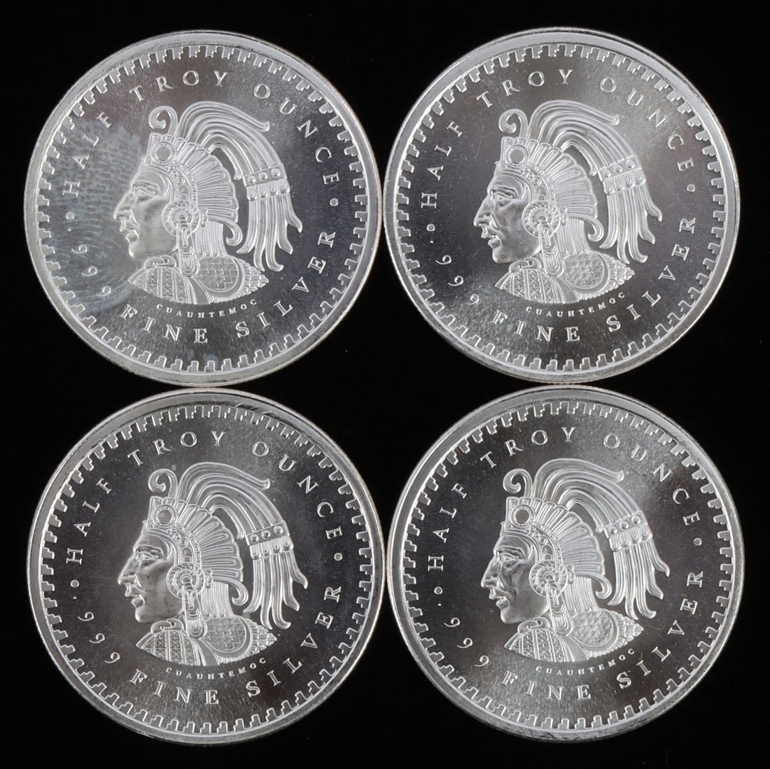 4 HALF TROY OUNCE .999 SILVER AZTEC ROUNDS (1 of 2)