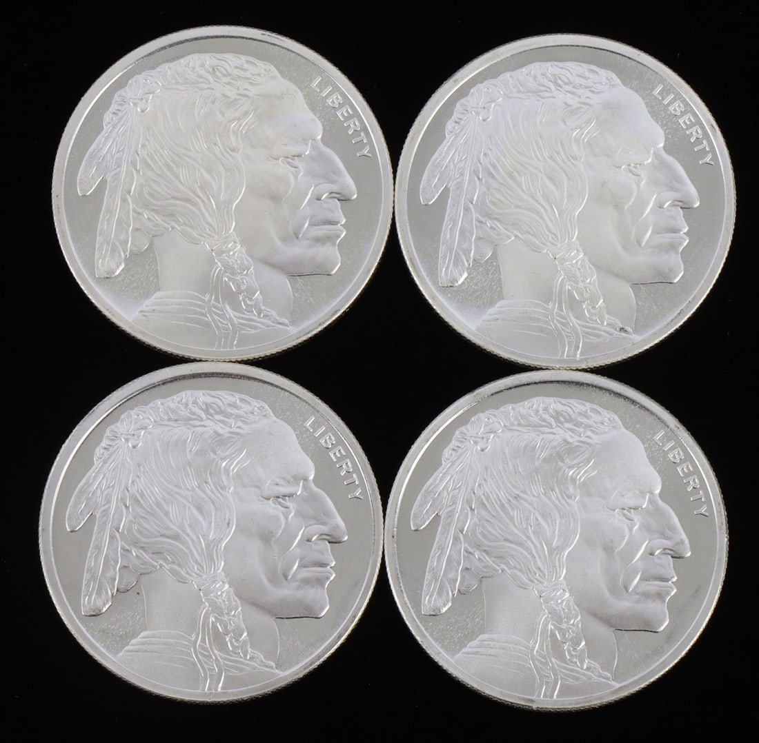 4 HALF TROY OUNCE .999 SILVER INDIAN HEAD ROUNDS (1 of 2)