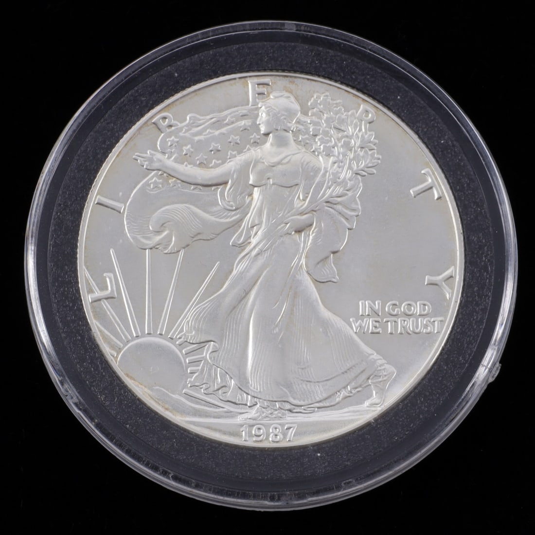 1 OZT .999 FINE SILVER EAGLE 1987 BU (1 of 2)