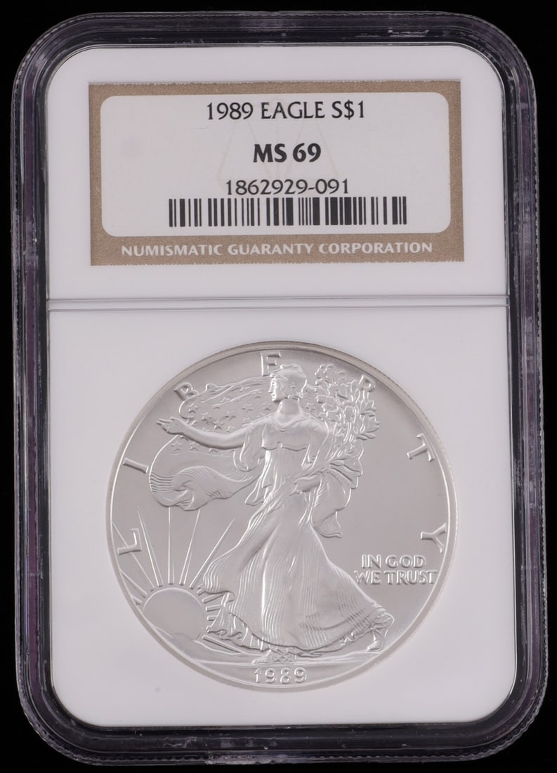 1 OZT .999 FINE SILVER EAGLE 1989 BU (1 of 4)