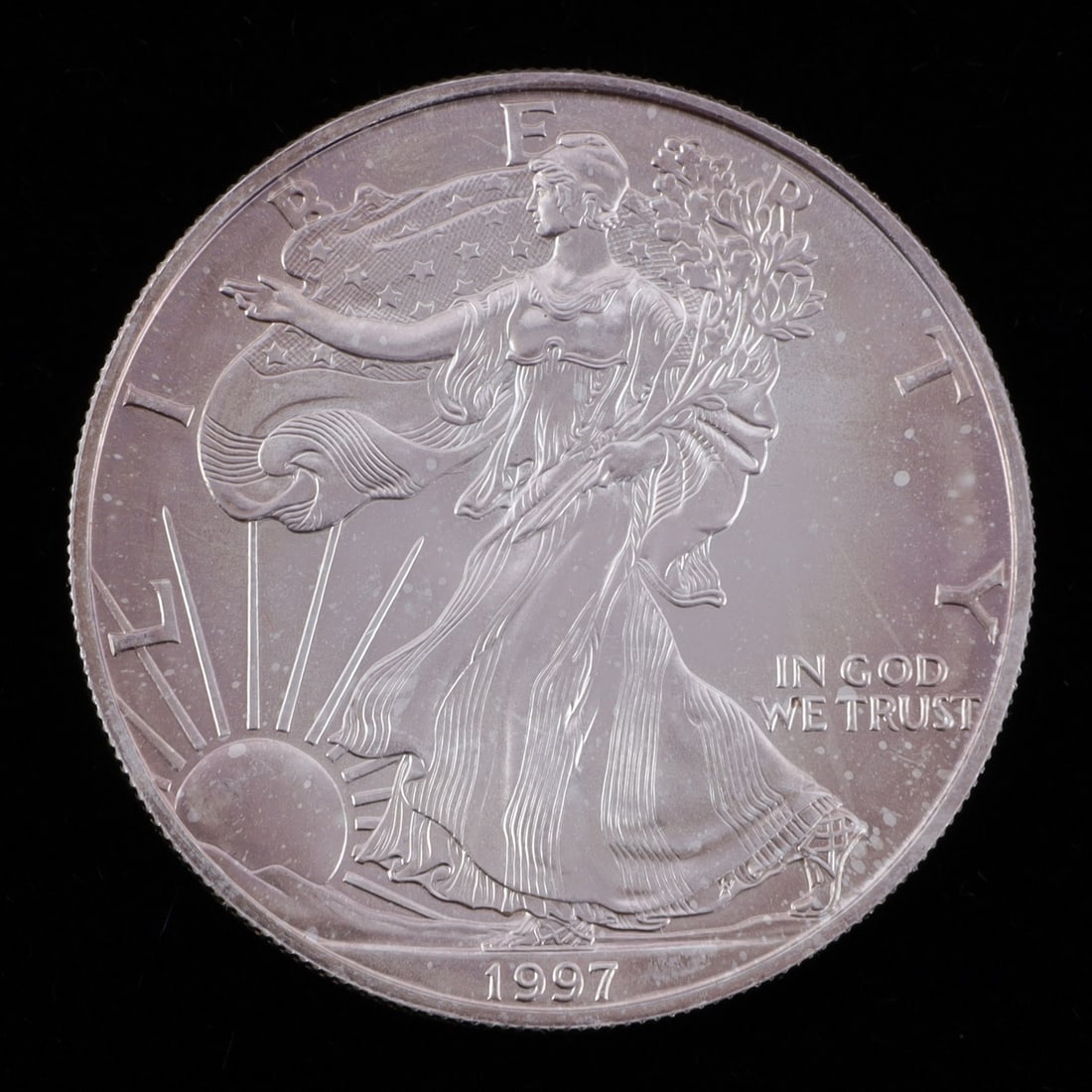 1 OZT .999 FINE SILVER EAGLE 1997 BU (1 of 2)