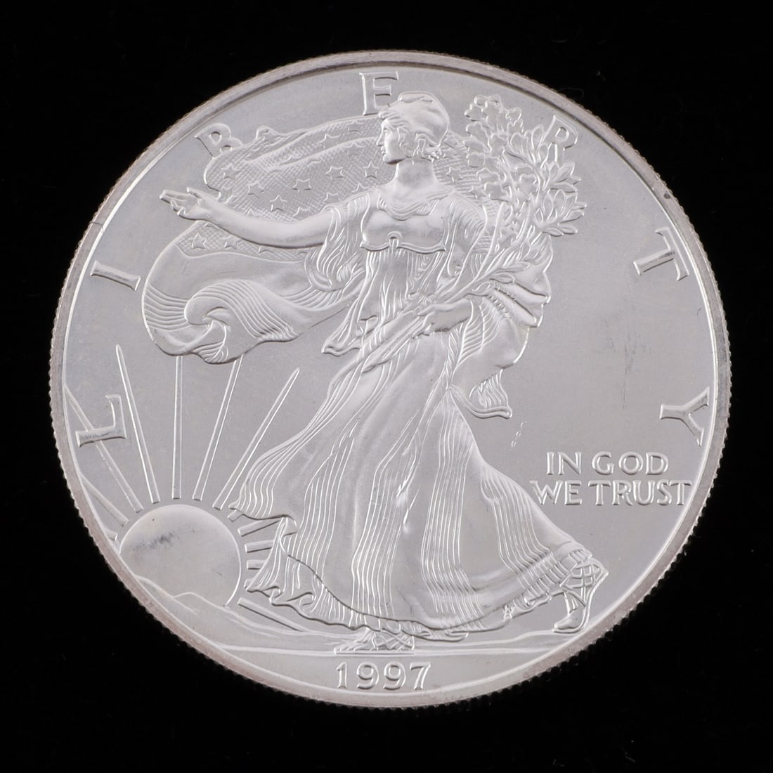 1 OZT .999 FINE SILVER EAGLE 1997 BU (1 of 2)