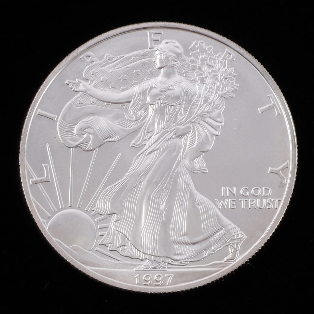 1 OZT .999 FINE SILVER EAGLE 1997 BU (1 of 2)