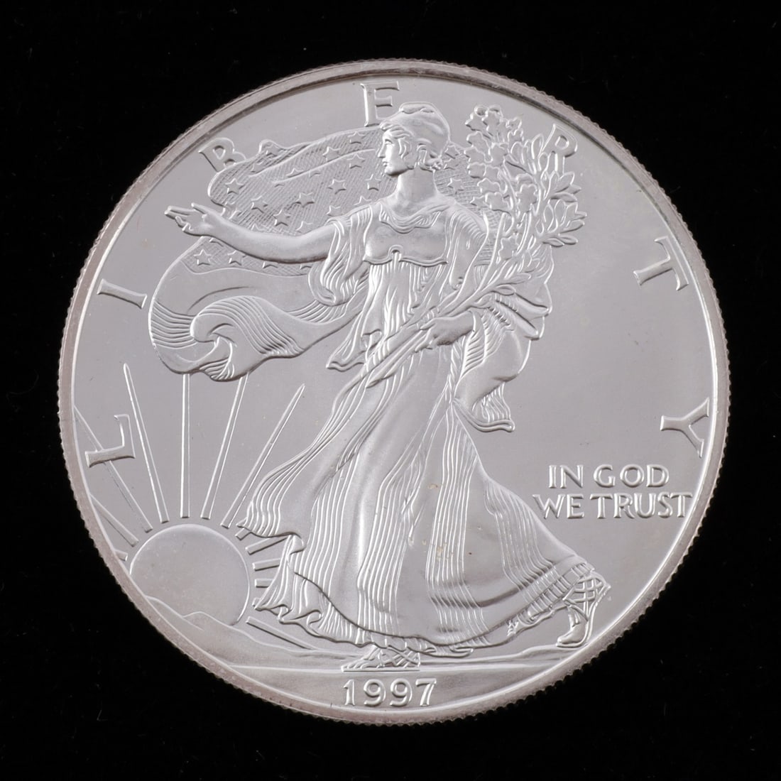 1 OZT .999 FINE SILVER EAGLE 1997 BU (1 of 2)