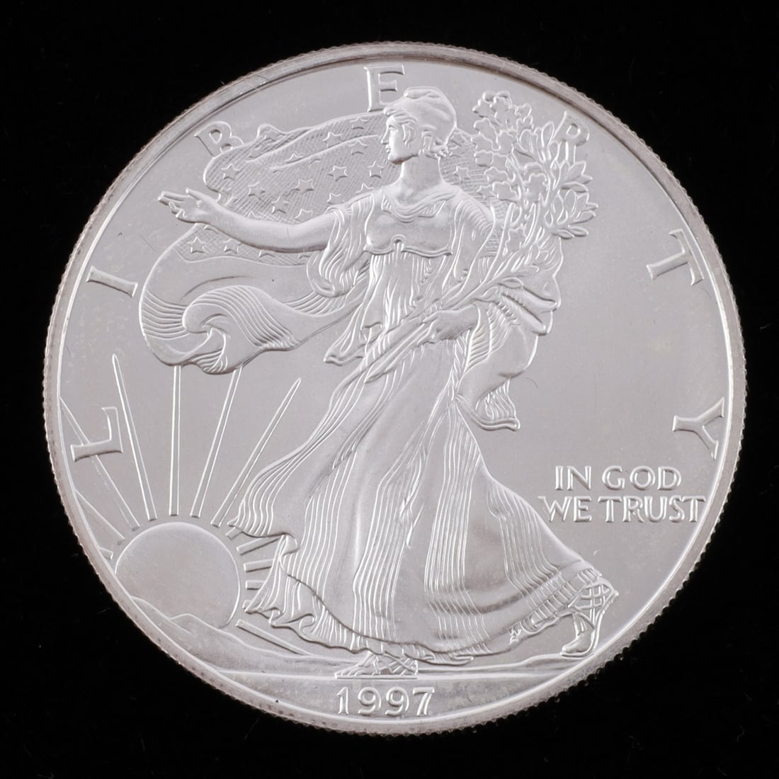 1 OZT .999 FINE SILVER EAGLE 1997 BU (1 of 2)