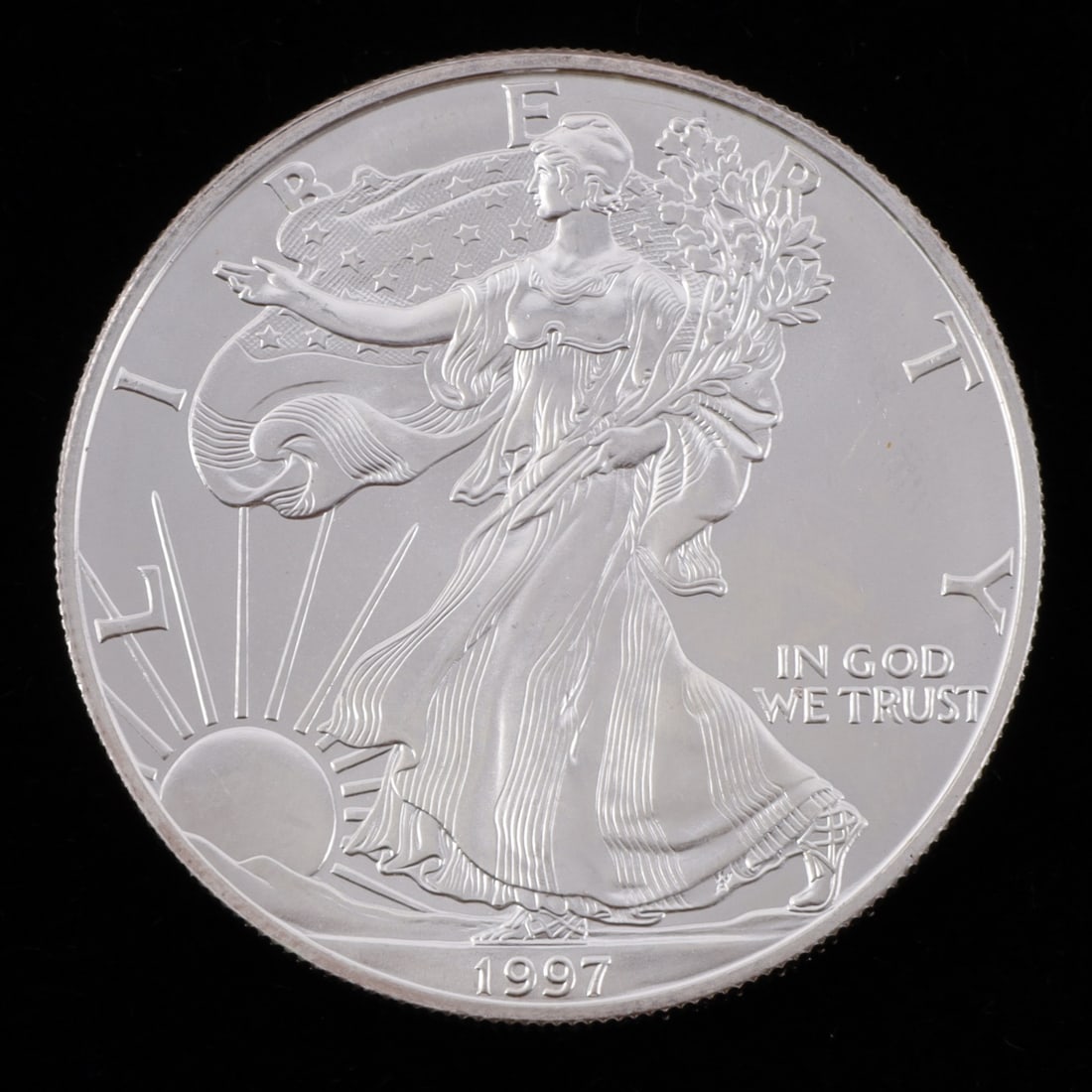 1 OZT .999 FINE SILVER EAGLE 1997 BU (1 of 2)