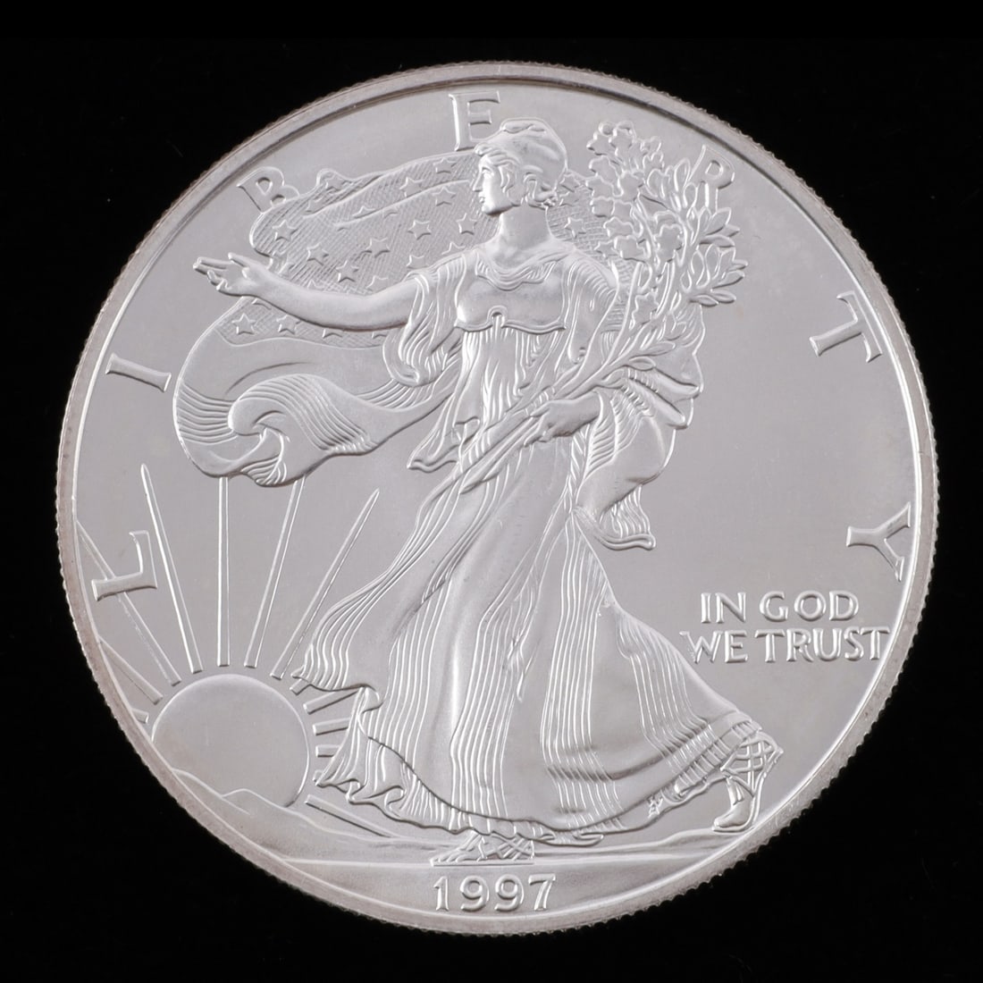 1 OZT .999 FINE SILVER EAGLE 1997 BU (1 of 2)