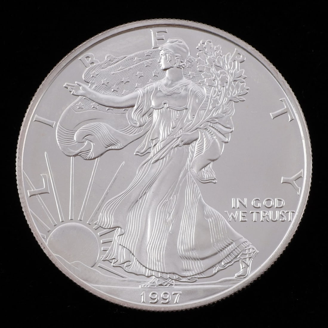 1 OZT .999 FINE SILVER EAGLE 1997 BU (1 of 2)