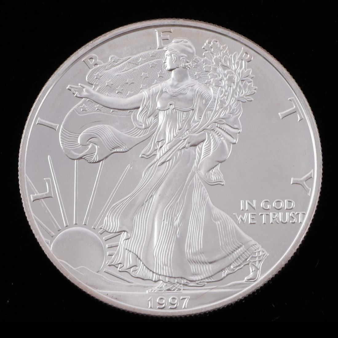 1 OZT .999 FINE SILVER EAGLE 1997 BU (1 of 2)