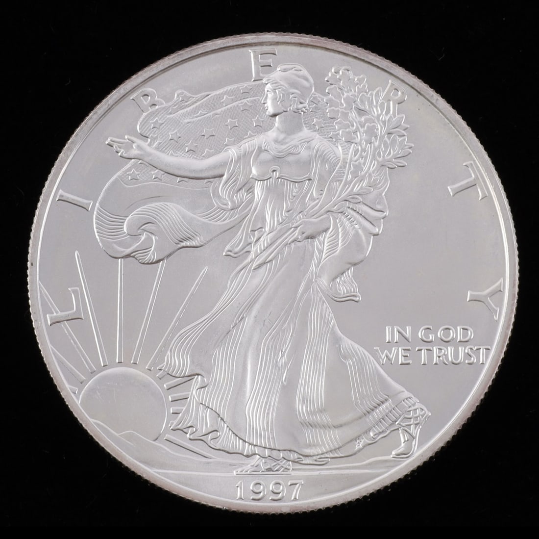 1 OZT .999 FINE SILVER EAGLE 1997 BU (1 of 2)
