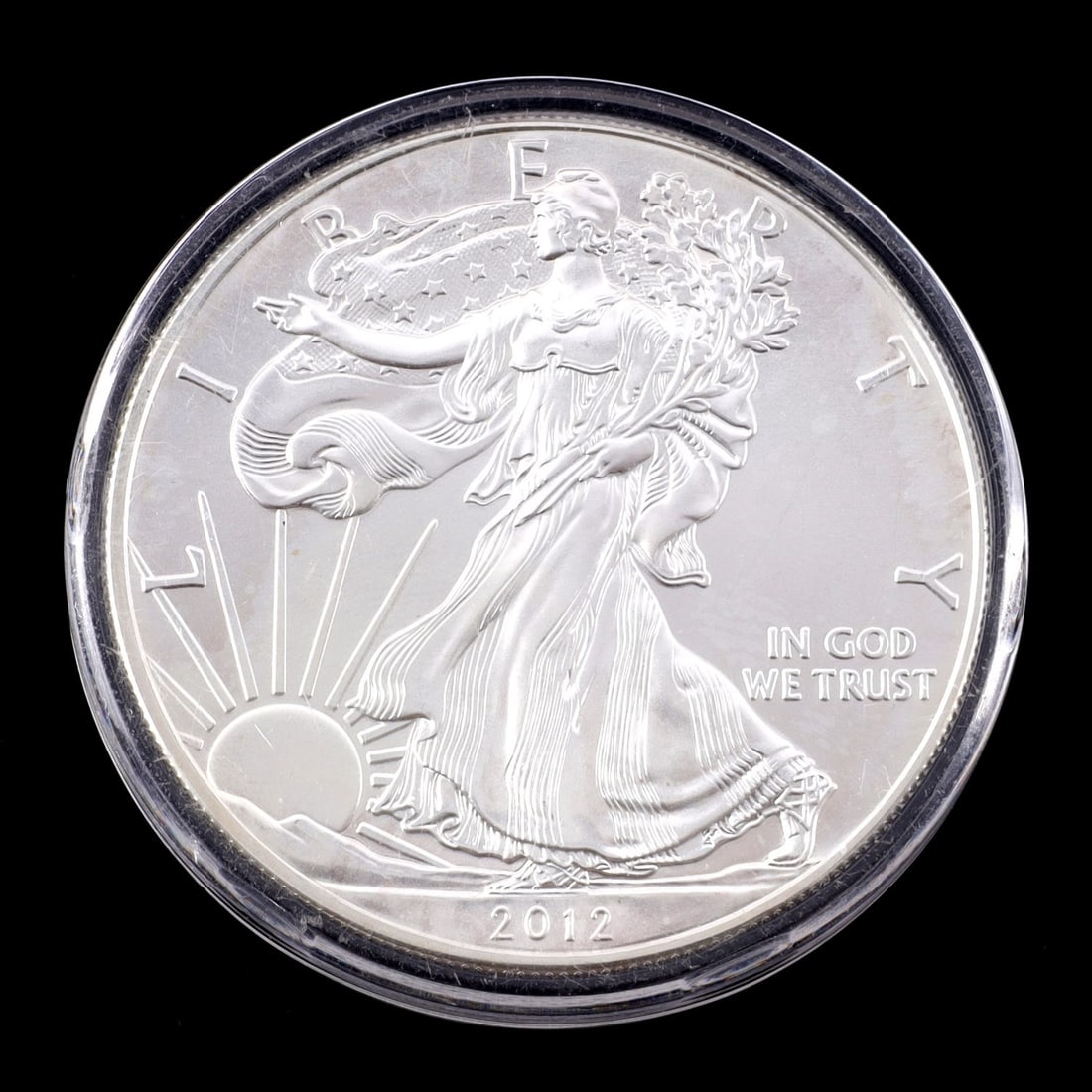 1 OZT .999 FINE SILVER EAGLE 2012 BU MINT STATE (1 of 2)