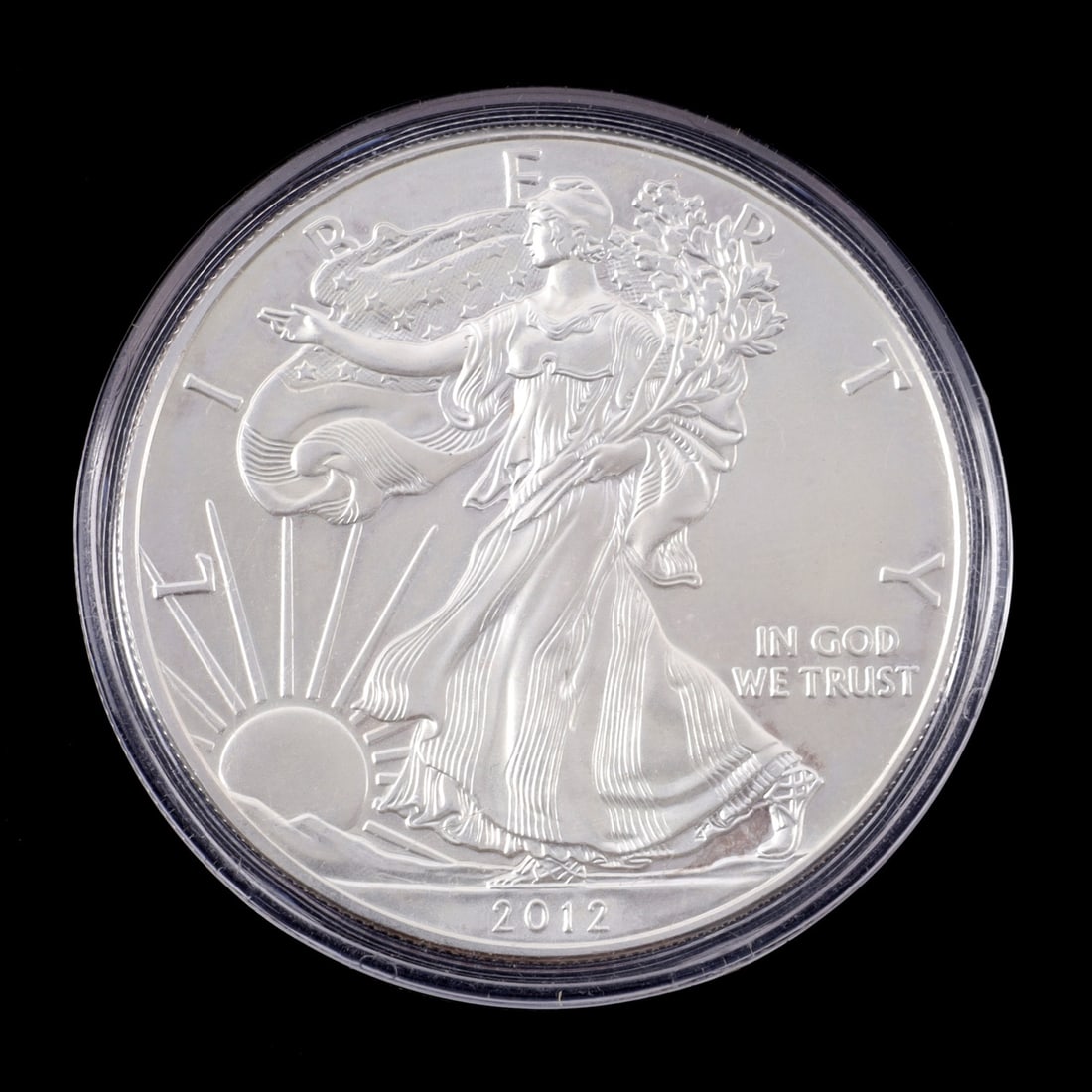 1 OZT .999 FINE SILVER EAGLE 2012 BU MINT STATE (1 of 2)