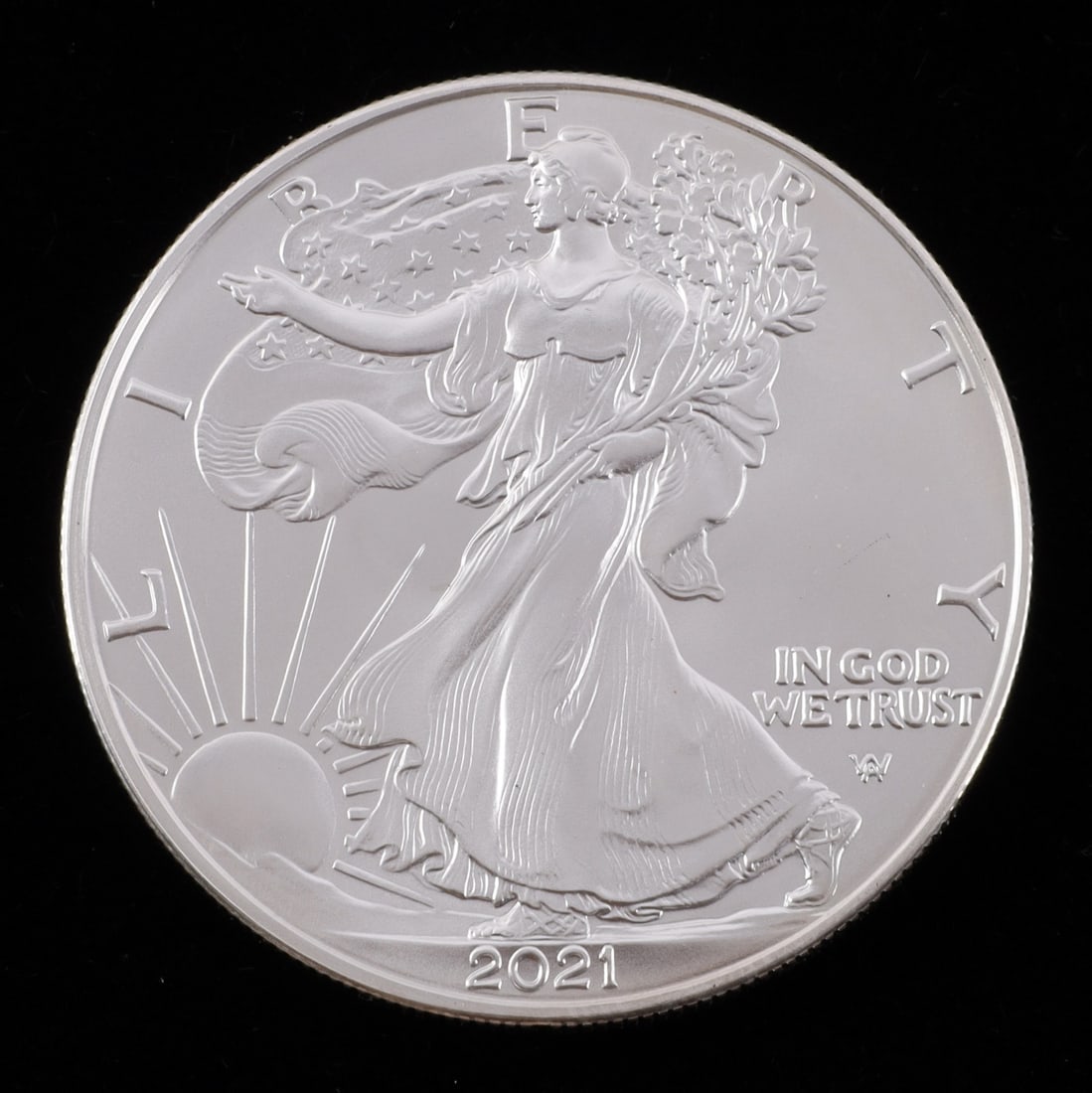 1 OZT .999 FINE SILVER EAGLE 2021 BU (1 of 2)