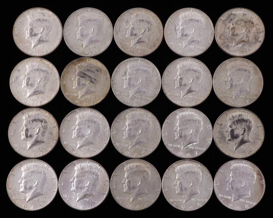 $10 FACE US SILVER 40% KENNEDY HALF DOLLARS (1 of 2)
