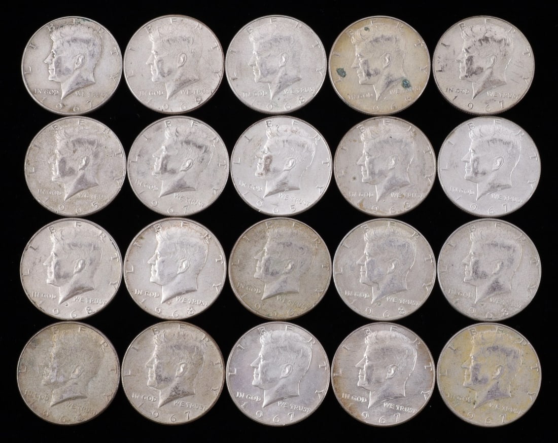 $10 FACE US SILVER 40% KENNEDY HALF DOLLARS (1 of 2)