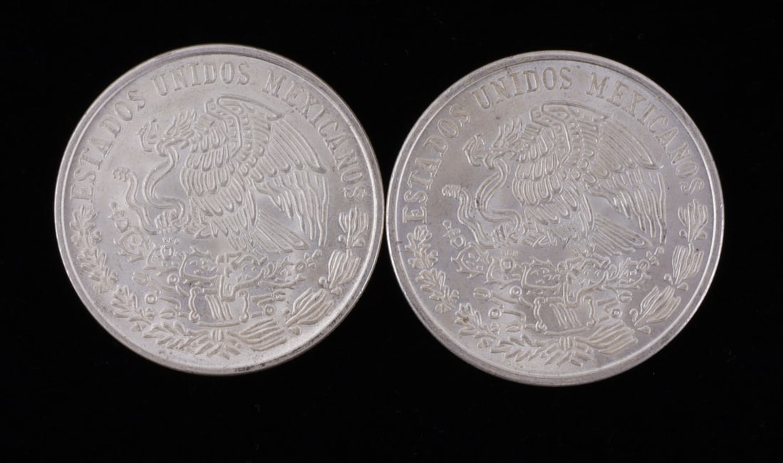 MEXICO SILVER 100 PESO COIN MORELOS LOT OF 2 (1 of 2)
