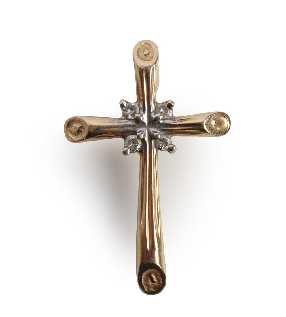 14KT GOLD CROSS PENDANT 585 (1 of 5)