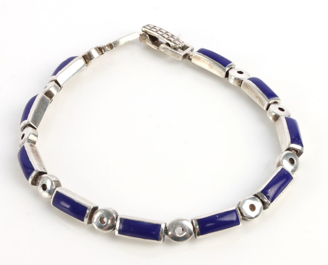 STERLING SILVER LAPIS BRACELET 925 (1 of 4)