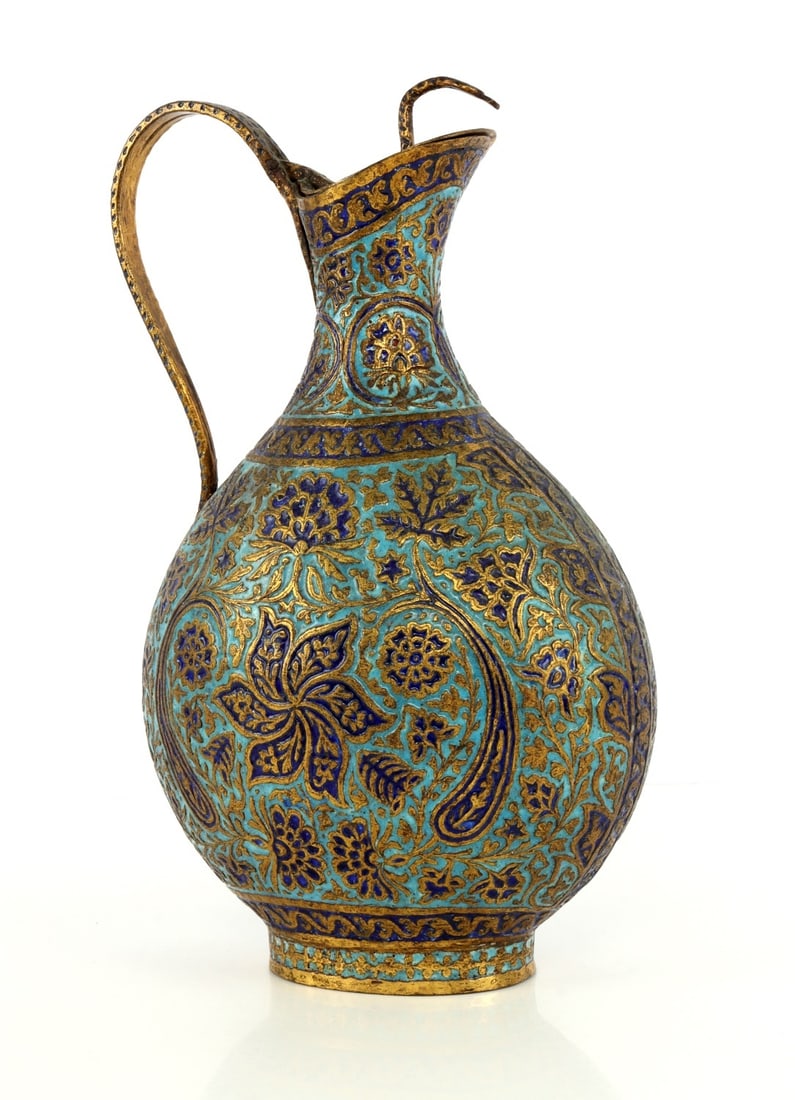 KASHMIRI GILT & ENAMEL EWER (1 of 11)