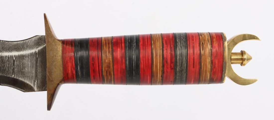 DAMASCUS PATTERN FIGHTING DAGGER - 8