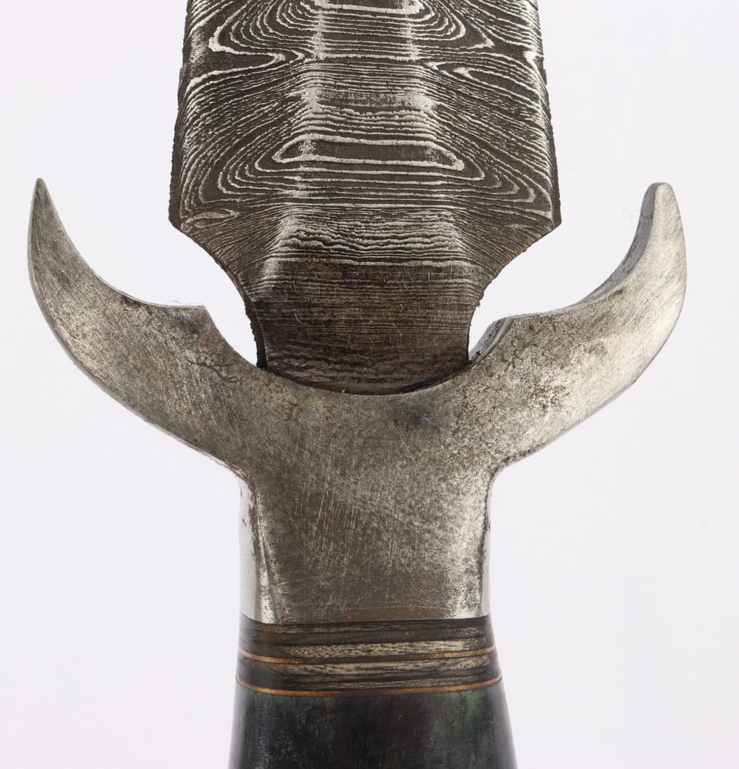 DAMASCUS PATTERN FIGHTING DAGGER - 6