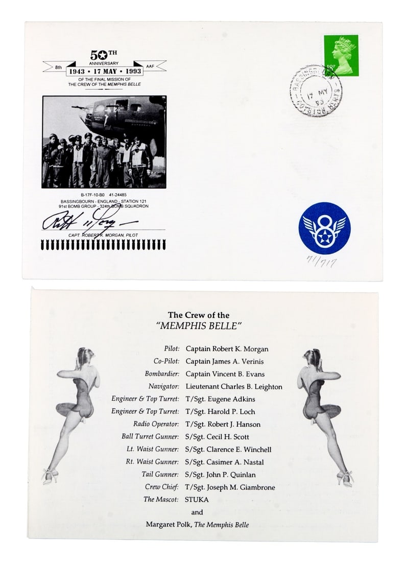 WWII ROBERT MORGAN PILOT SIGNED ENVELOPE (1 of 10)